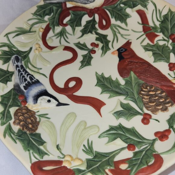 Lenox Winter Greetings Bird Candy Dish By Catherine McClung Hand-Painted Ceramic - Picture 3 of 4